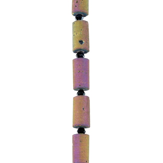 Druzy Agate Tube Beads, 14mm by Bead Landing&#x2122;